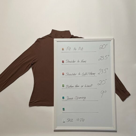 Curvy Size 2X! Cocoa Brown Turtleneck Top | Sleek Layering for Fall Capsules - Picture 7 of 10